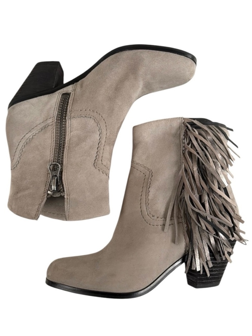 EUC Sam Edelman Leather Louie Fringed Boots Size 6